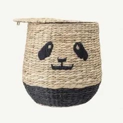 Bloomingville - Panda Storage Basket With Lid In Water Hyacinth 7 Bloomingville - Panda Storage Basket With Lid In Water Hyacinth