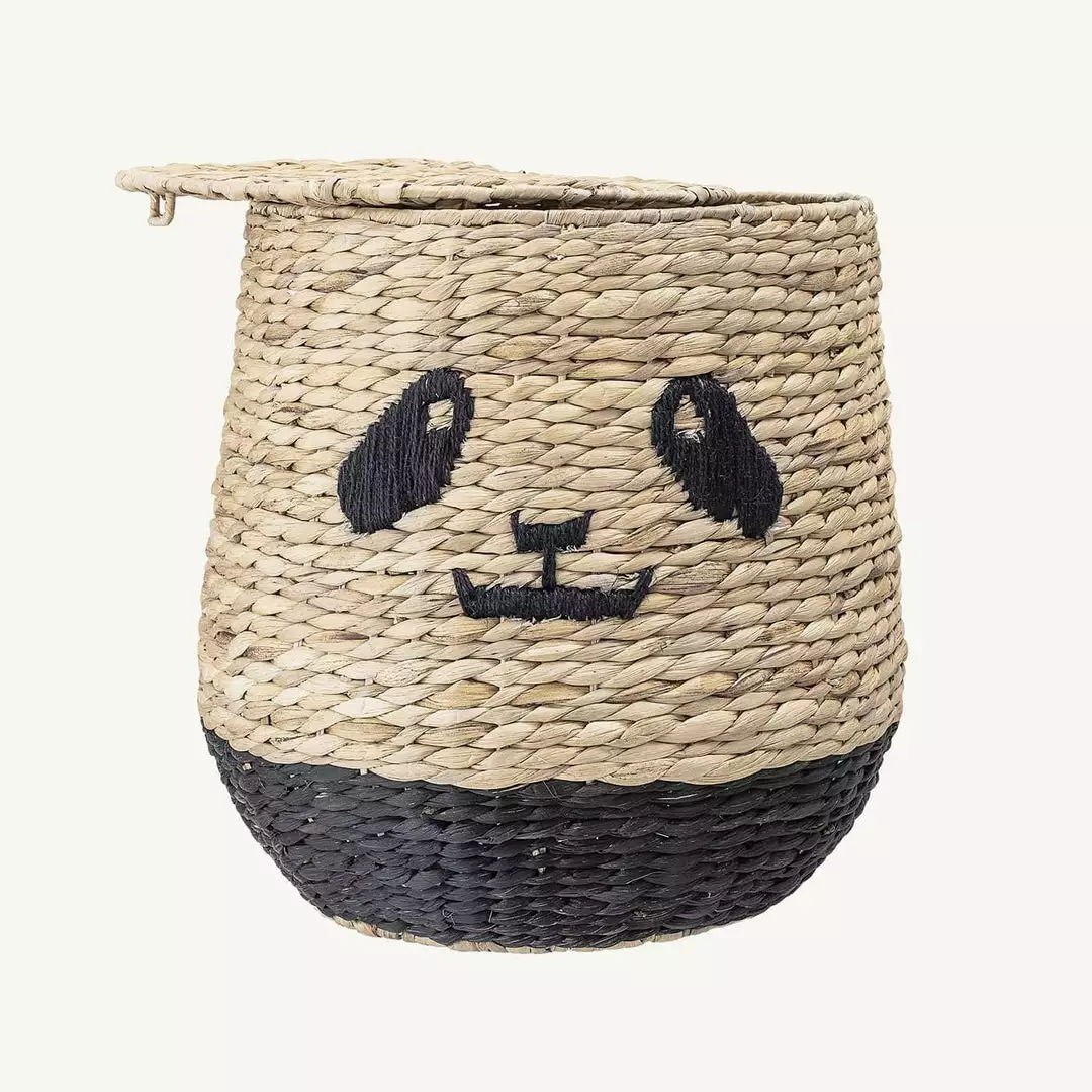 Bloomingville - Panda Storage Basket With Lid In Water Hyacinth 4 Bloomingville - Panda Storage Basket With Lid In Water Hyacinth