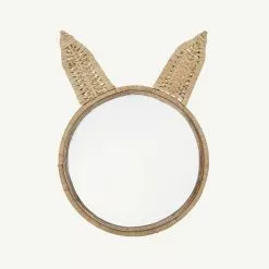 Sale Bloomingville - Holga Bunny Mirror In Natural Cane