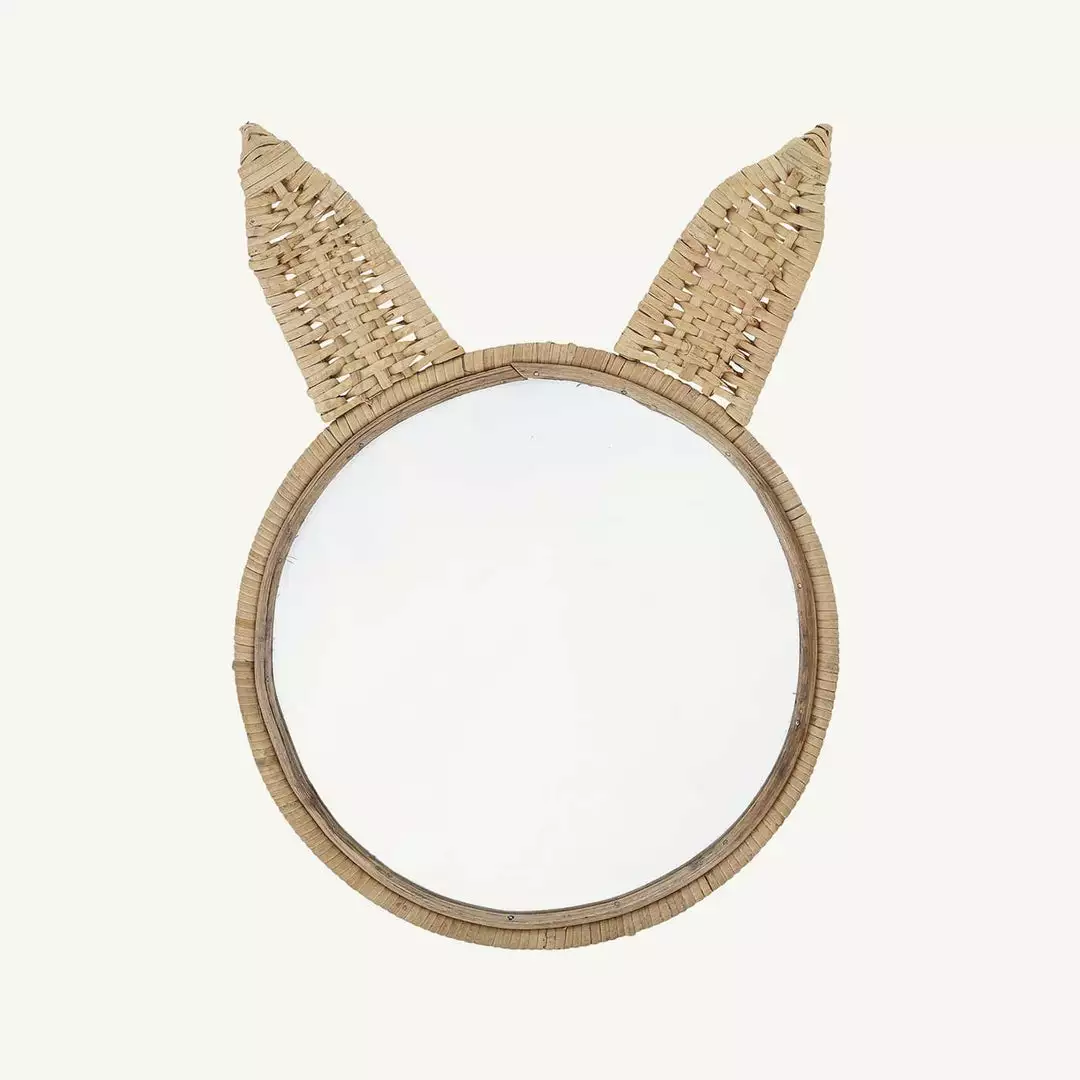 Sale Bloomingville - Holga Bunny Mirror In Natural Cane 1 Sale Bloomingville - Holga Bunny Mirror In Natural Cane