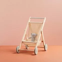 Kids Concept Dolls & Dolls Toys Kid's Concept - KID'S HUB Dolls Stroller In Natural Wood And Cotton