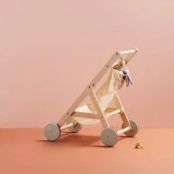 Kids Concept Dolls & Dolls Toys Kid's Concept - KID'S HUB Dolls Stroller In Natural Wood And Cotton