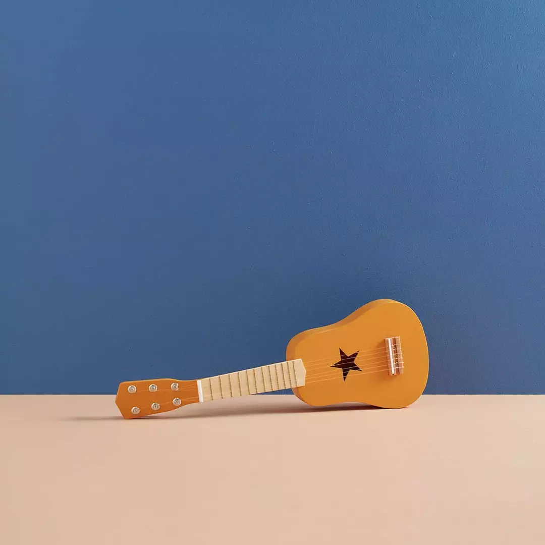 Kids Concept Kid's Concept - Star Yellow Wooden Toy Guitar 2 Kids Concept Kid's Concept - Star Yellow Wooden Toy Guitar
