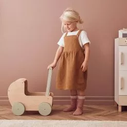 Kids Concept Kid's Concept - Wooden Dolls Pram Natural / Dusty Green