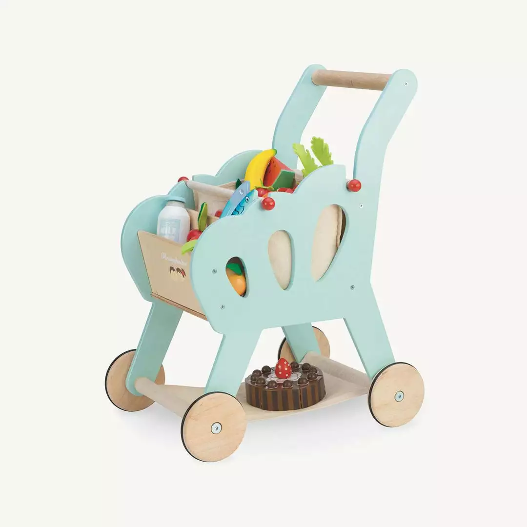 Le Toy Van - Honeybake Wooden Shopping Trolley 1 Le Toy Van - Honeybake Wooden Shopping Trolley