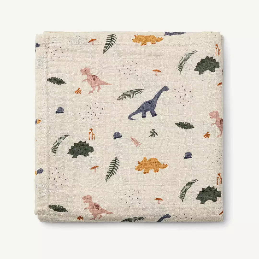 Liewood - Ben Organic Cotton Muslin Swaddle Print - Dino Mix Sale 1 Liewood - Ben Organic Cotton Muslin Swaddle Print - Dino Mix Sale