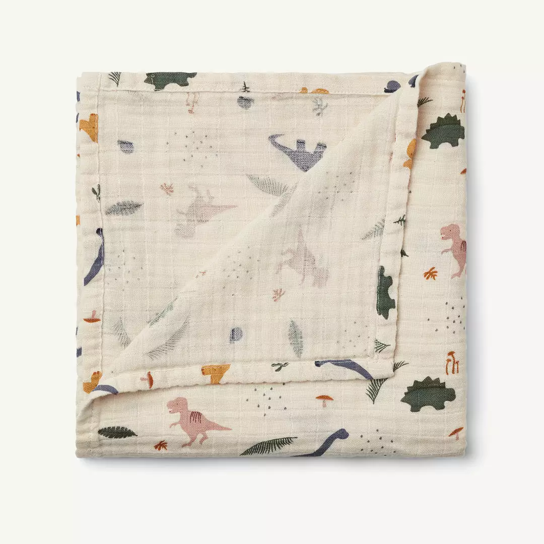 Liewood - Ben Organic Cotton Muslin Swaddle Print - Dino Mix Sale 3 Liewood - Ben Organic Cotton Muslin Swaddle Print - Dino Mix Sale