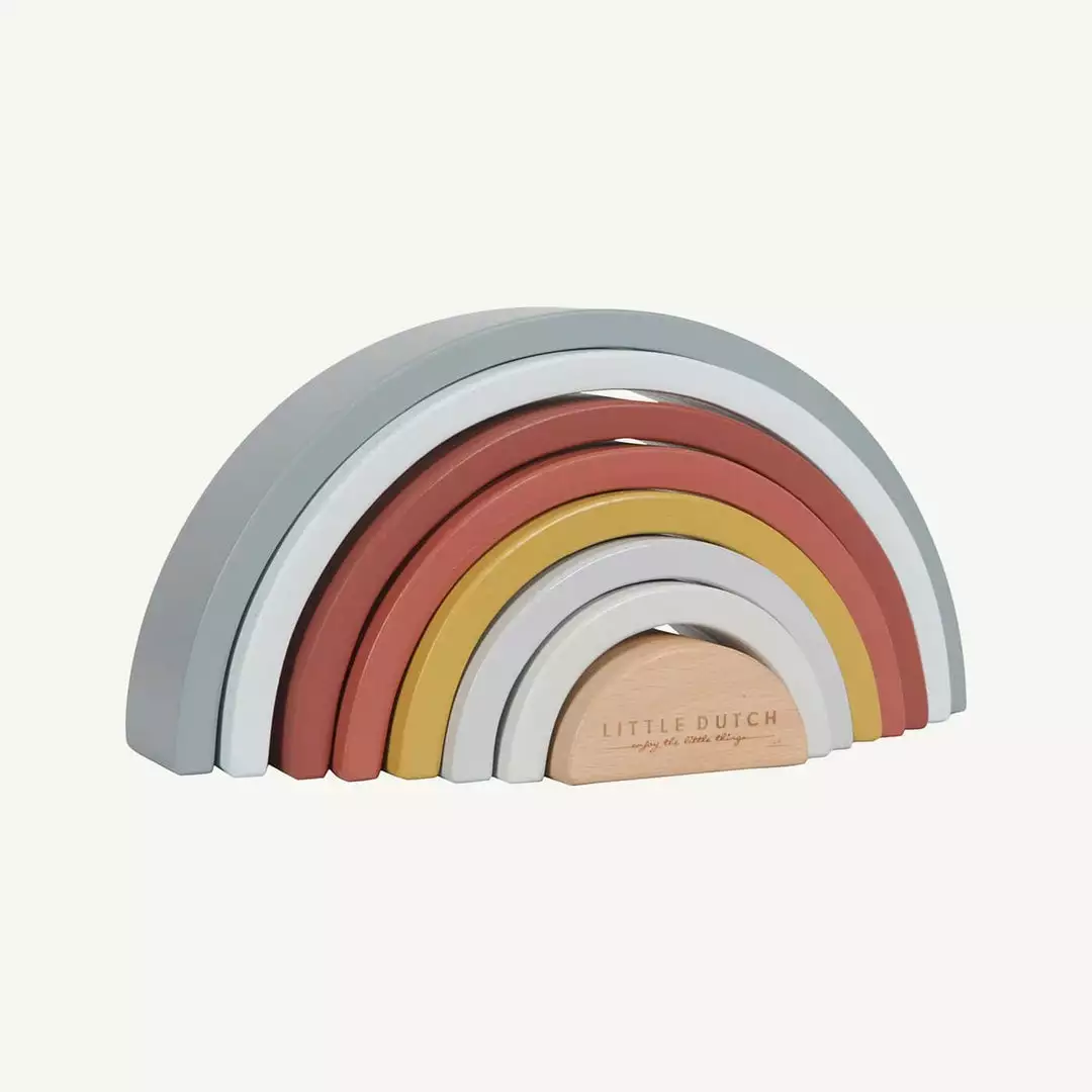 Activity Toys Little Dutch - Wooden Rainbow Stacker Pure & Nature 10 Activity Toys Little Dutch - Wooden Rainbow Stacker Pure & Nature