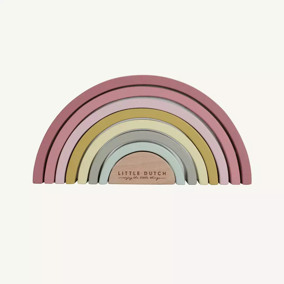 Little Dutch - Wooden Rainbow Stacker Pink 1 Little Dutch - Wooden Rainbow Stacker Pink