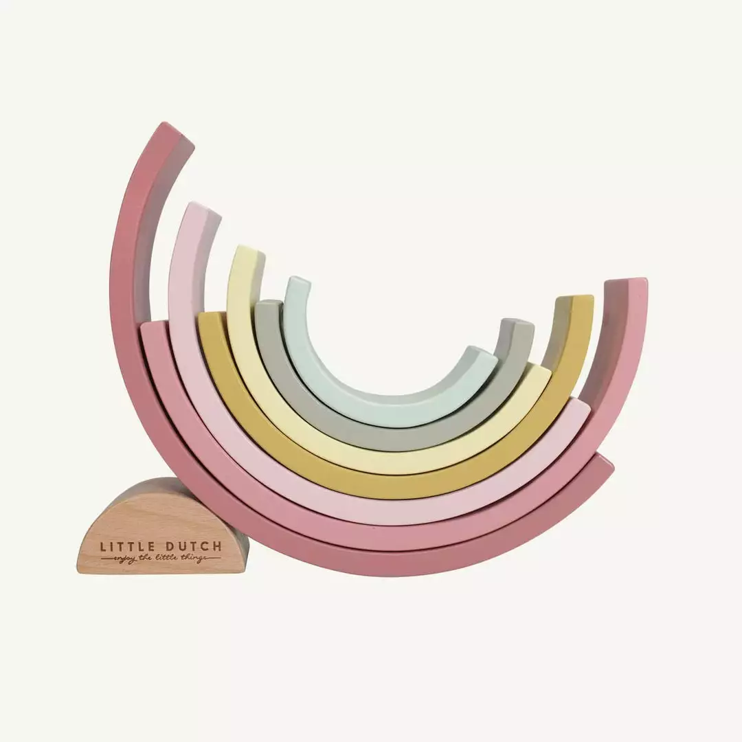 Little Dutch - Wooden Rainbow Stacker Pink 3 Little Dutch - Wooden Rainbow Stacker Pink