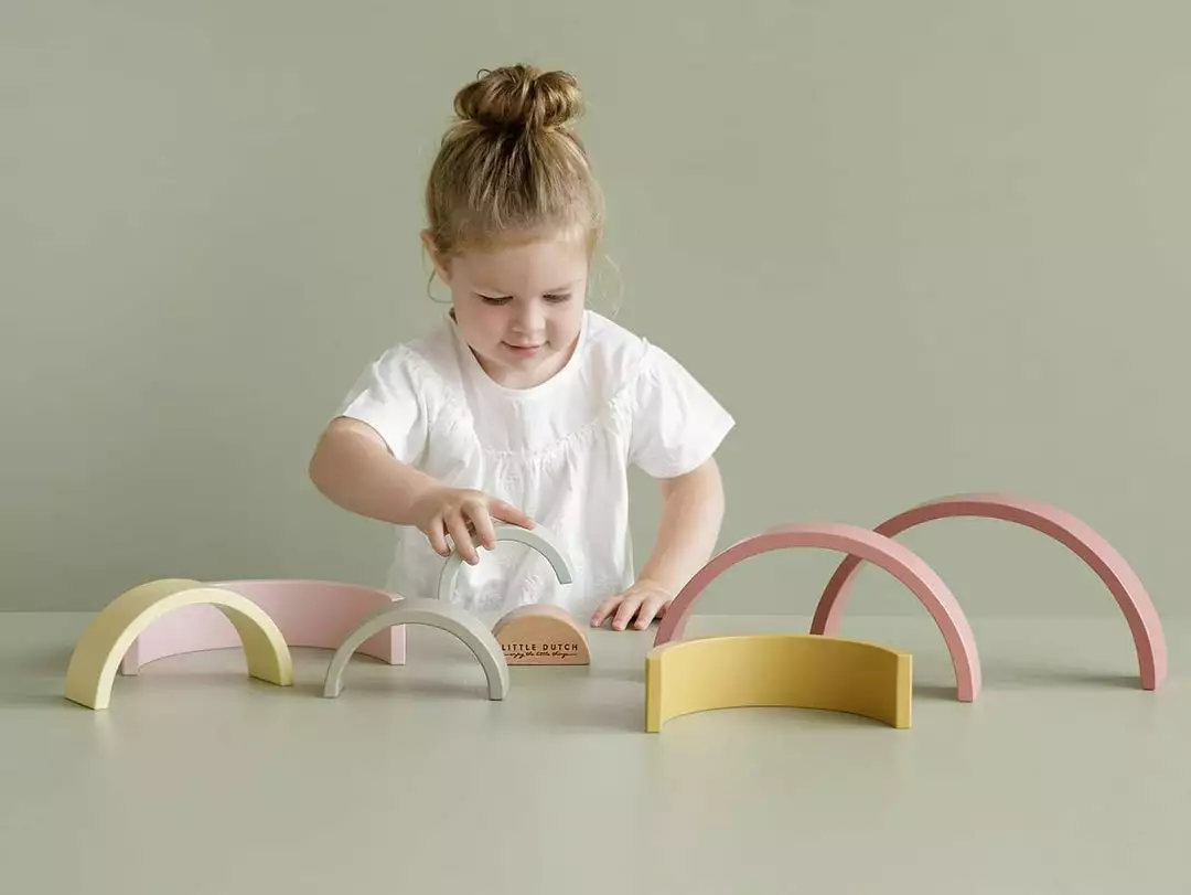 Little Dutch - Wooden Rainbow Stacker Pink 9 Little Dutch - Wooden Rainbow Stacker Pink