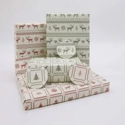 All Mamas Children Sales Store 45 The LittleGreen Wrapping Company Retro Festive Knits Recyclable Wrapping Paper & Tags