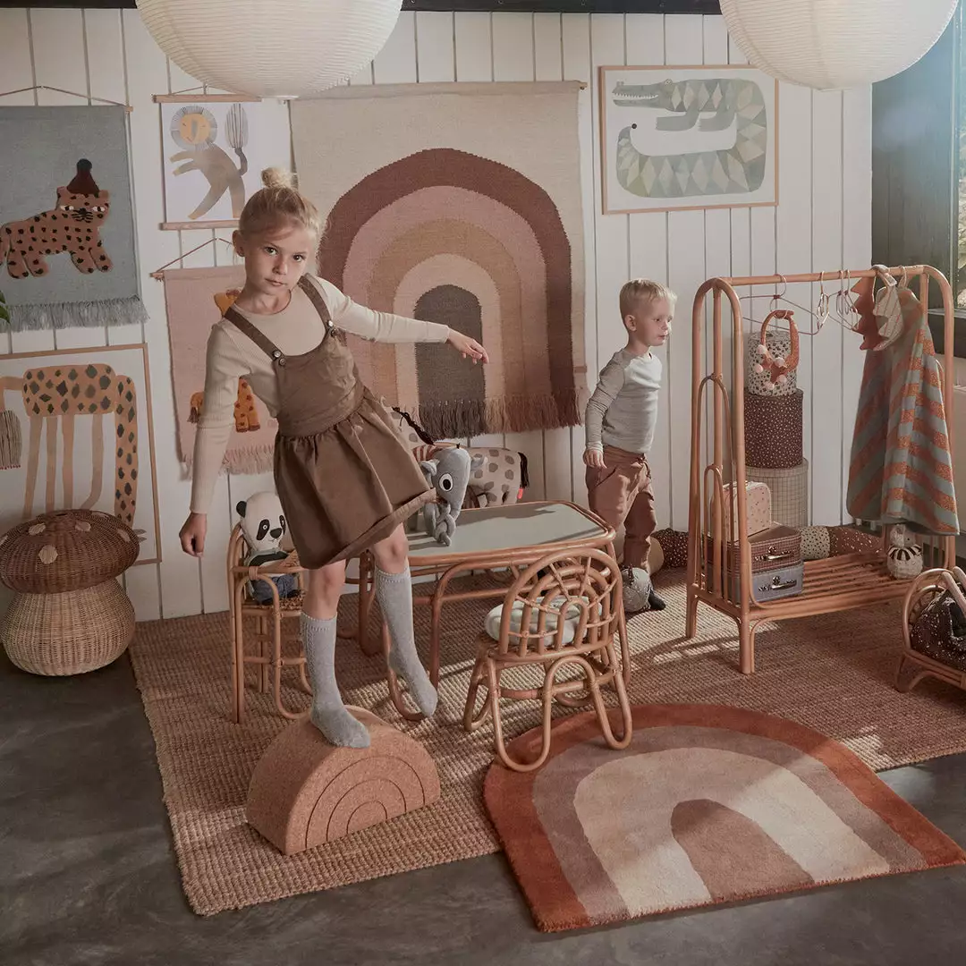 OYOY - Leopard Wallhanger Dust Blue 2 OYOY - Leopard Wallhanger Dust Blue