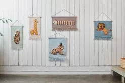 OYOY - Leopard Wallhanger Dust Blue 8 OYOY - Leopard Wallhanger Dust Blue