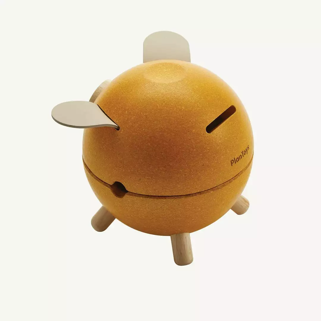 Plan Toys - Piggy Bank In Yellow Quirky Toys 3 Plan Toys - Piggy Bank In Yellow Quirky Toys